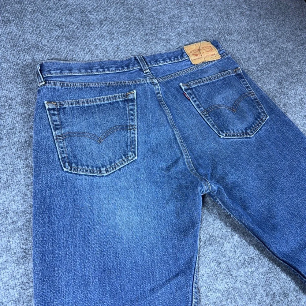 Levis 505 Regular Fit Jeans Mens 36x32 Blue Straight Leg Denim 00505-0216
